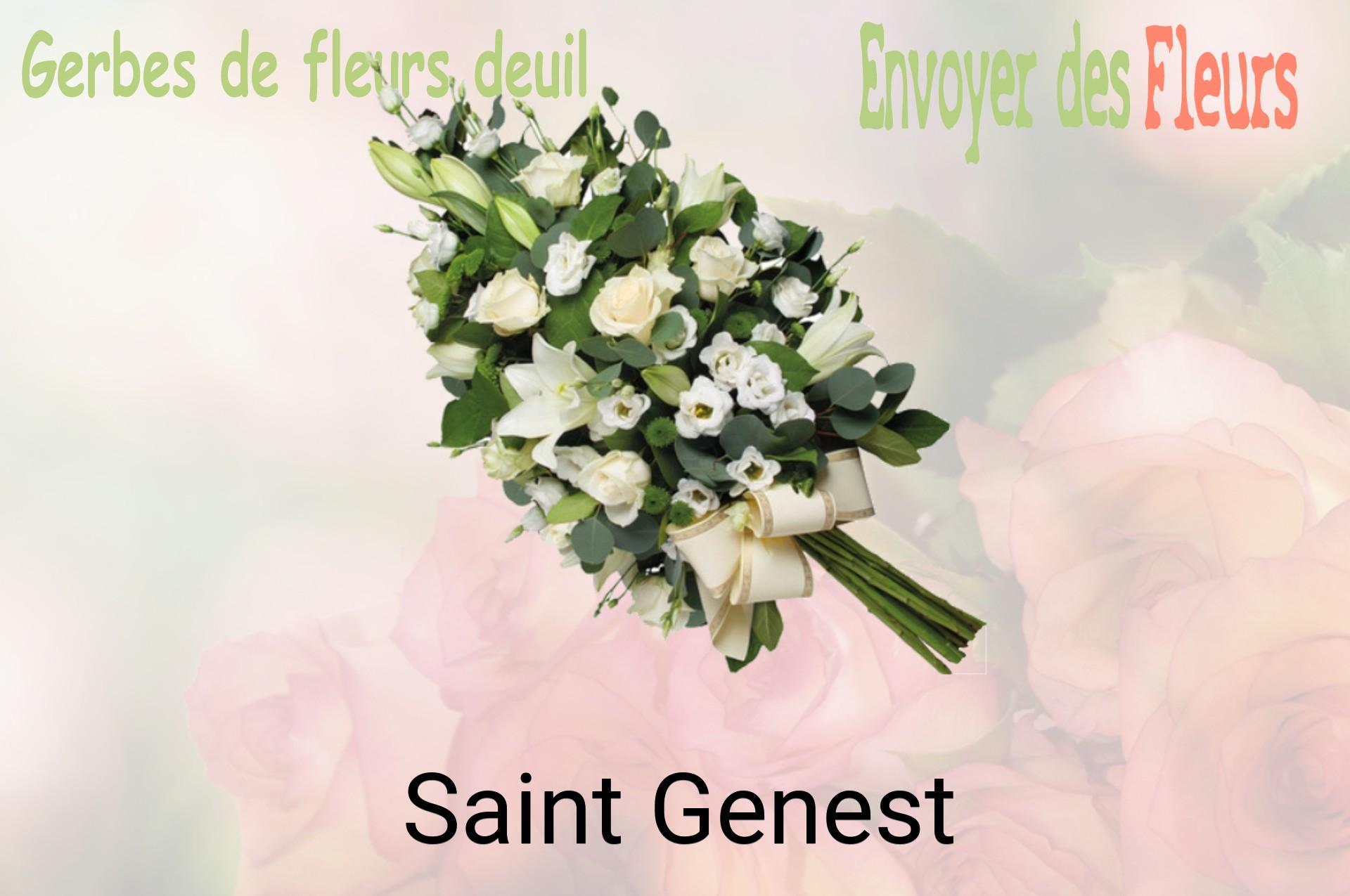 Gerbe de fleurs de deuil livrée à Saint-Genest